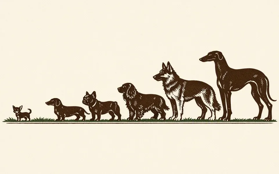 Planche gravée de races de chiens du Registre animalier