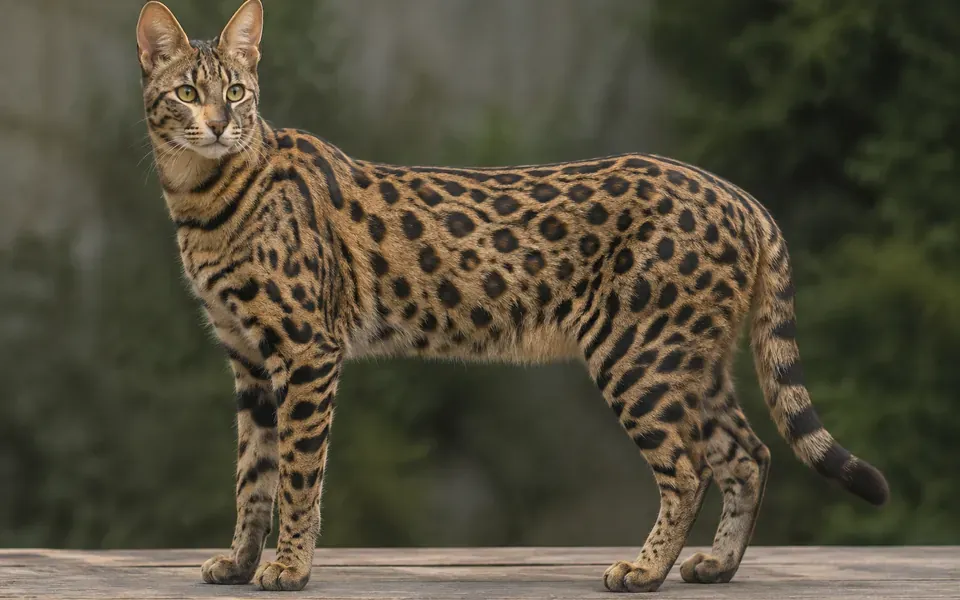 Chat de race Safari à la robe tachetée, illustration
